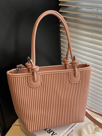 Sac Seau Plissé Style Français Pour Femmes Cuir PU Sac Bandoulière Vintage Avec Bandoulière Réglable Poignée à Nœud Sac à Main