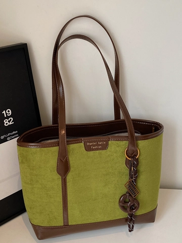 Vintage PU Δερμάτινη Τσάντα Tote Μεγάλης Χωρητικότητας Για Γυναίκες Retro Patchwork Τσάντα Ώμου Για Εργασία Καθημερινά