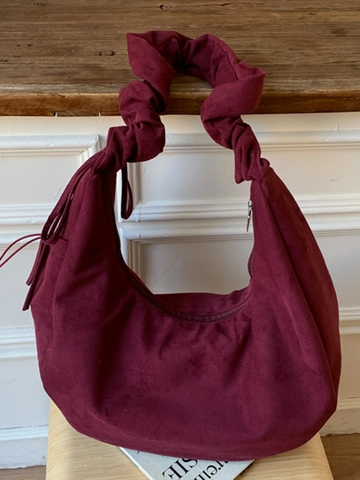 Vintage Hobo Τσάντα Ώμου Με Λουρί Με Πτυχώσεις Σχέδιο Με Κορδόνι Ύφασμα Σαν Σουέτ Μεγάλη Χωρητικότητα Τσάντα Μασχάλης Για Γυναίκες