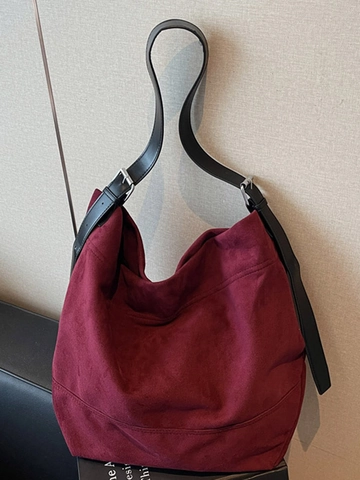 Bolso de Hombro de Cuero PU para Mujer Gran Capacidad Minimalista Color Sólido Bolso Hobo Bolso Tote de Moda para Uso Diario