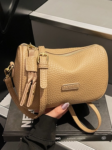 Damen Urban Minimalistisch PU Boston Umhängetasche Kieselmaserung Nähte Schultertasche Mit Quaste Reißverschluss Mittel Pouch Tasche Für Alltag Pendeln