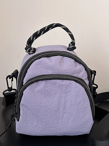 Damen Mini Gewaschener Stoff Umhängetasche Leichtes Nylon Rucksack Mit Mehreren Taschen Lässige Urban Style Handtasche