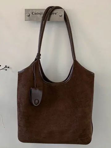 Damen Große PU Leder Tote Bag Mode Einfach Matte Wildleder Textur Schulter Unterarm Tasche Tägliches Pendeln Arbeit Handtasche