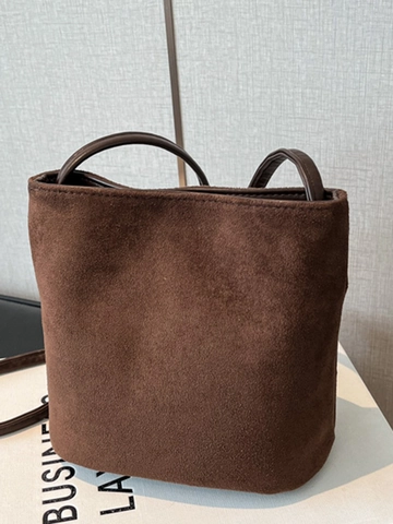 Borsa a Tracolla a Secchiello in Camoscio Vintage per Donna Stampa Leopardata Borsa a Tracolla Smerigliata Borsa da Pendolare Minimalista Grande Capacità