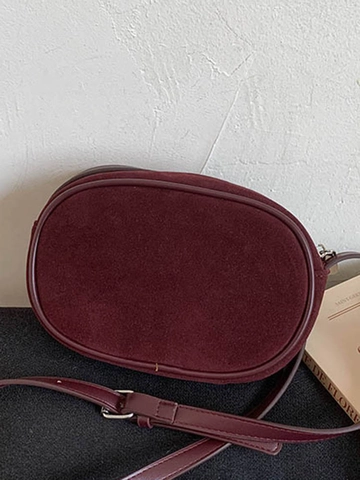 Women's Retro Minimalist PU Leather Small Square Crossbody Bag Suede Texture Underarm Shoulder Bag Chic Casual Handbag