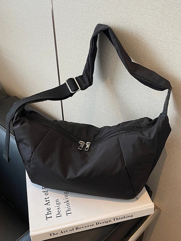 Große Kapazität Damen Mondsichel Umhängetasche Urban Minimalistisch Gewebe Dumpling Crossbody Tasche Für Tägliches Pendeln Freizeit