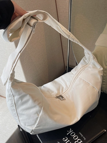 Große Kapazität Damen Mondsichel Umhängetasche Urban Minimalistisch Gewebe Dumpling Crossbody Tasche Für Tägliches Pendeln Freizeit