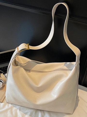 Borsa a Spalla da Donna in Pelle PU di Grande Capacità Borsa Tote Minimalista Pendolare Borsa Hobo Retrò Moda per Uso Quotidiano Borsa Versatile
