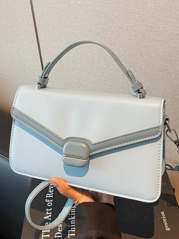 Women's PU Leather Shoulder Bag Large Capacity Crossbody Handbag With Lock Buckle Flap Square Bag For Daily Commute