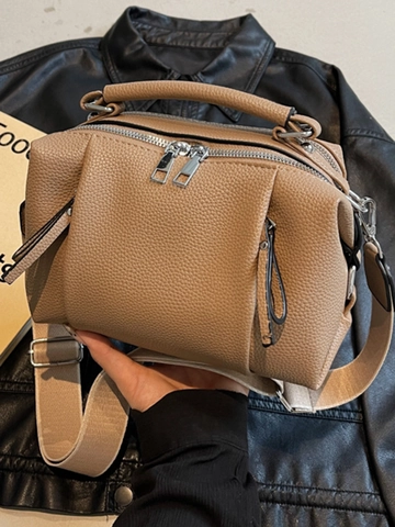 Bolso Boston de Mujer en Cuero PU de Moda Gran Capacidad Bolso de Mano 2025 Informal Hombro Bandolera con Correa Ancha