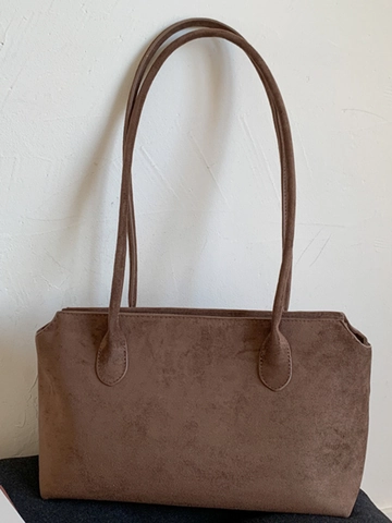 Borsa Tote in Pelle Scamosciata Vintage di Grande Capacità da Donna Borsa a Spalla da Sottobraccio alla Moda Minimalista Pendolare Quotidiana Casual