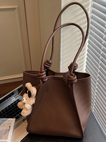 Women High Capacity Commuter PU Leather Tote Bag Large Korean Style Casual Shoulder Bag Solid Color Elegant Daily Handbag