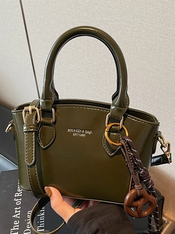 Damen Glänzende PU-Leder Eimertasche Fashion Urban Simple Umhängetasche Mit Verstellbarem Riemen Pendeln Crossbody Handtasche