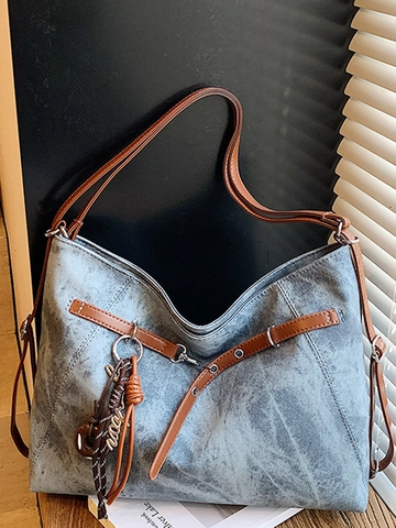 Vintage PU Leder Tragetasche Mit Großer Kapazität Dual Zweck Funktionale Schultertasche Rucksack Für Damen Casual Alltagstasche