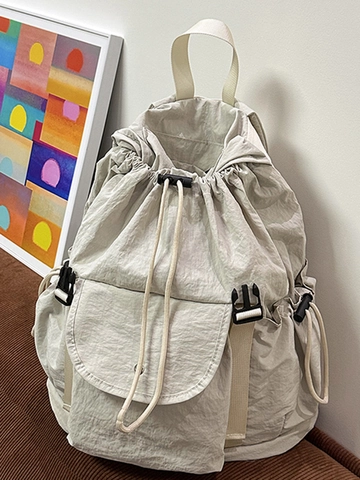 Große Kapazität Damen Rucksack Aus Nylon Kontrastfarben Leichter Reise-Rucksack Casual Schüler Schultasche Wasserdicht Daypack Outdoor