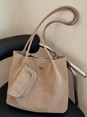 Große Kapazität PU Leder Tote Tasche Mode Minimalistische Schulter Beuteltasche Für Damen Pendler Handtasche Mit Unter-Tasche