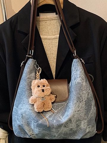 Damen Retro Falten Große Kapazität Tragetasche PU Leder Urban Minimalistische Umhängetasche Hobo Tasche Täglich Pendeln Tasche