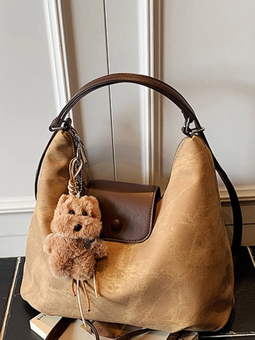 Damen Retro Falten Große Kapazität Tragetasche PU Leder Urban Minimalistische Umhängetasche Hobo Tasche Täglich Pendeln Tasche