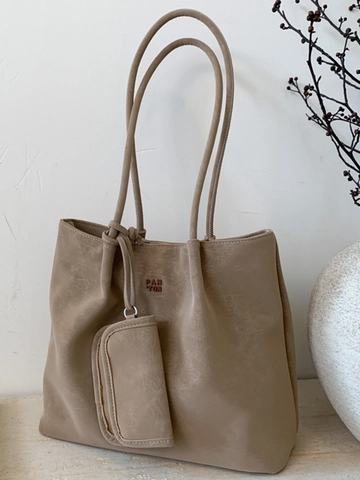 Damen Große Kapazität PU Leder Tragetasche Mit Kleinem Beutel Koreanische Mode Einfache Urbane Pendler Schultertasche Alltagstasche