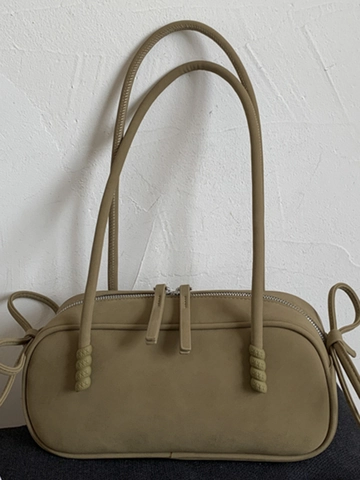 Fashion Retro PU Leather Boston Shoulder Bag Women Large Capacity Minimalist Underarm Bag For Commute Daily Solid Color Handbag