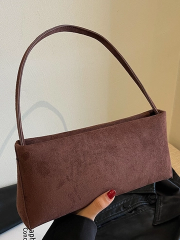 Damen Minimalistische PU Leder Achseltasche Vintage Einfarbig Baguette Schultertasche Mode Casual Tägliche Umhängetasche