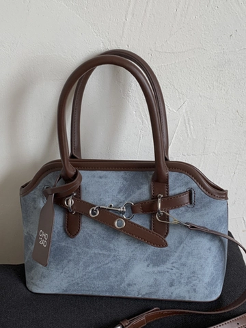 Sac Sous le Bras en Cuir PU Vintage pour Femmes Rétro Minimaliste Design Surpiqûres Grande Capacité Sac à Main Mode