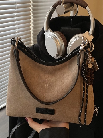 Vintage Damen PU Wildleder Unterarmtasche Lässig Leopard Umhängetasche Einfache Urbane Mode Baguette Handtasche Für Den Alltag