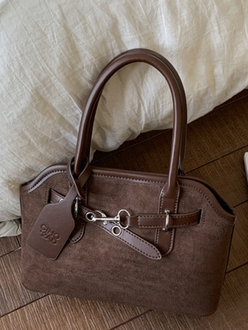 Women Vintage Underarm Bag PU Leather Retro Large Capacity Shoulder Handbag Solid Color Commuter Tote Bag With Adjustable Strap