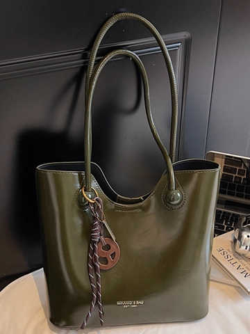 Bolso Tote de Cuero PU para Mujer de Gran Capacidad Bolso de Hombro Simple para Viajero Bolso de Mano Elegante para el Trabajo