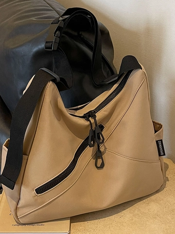 Bolso Tote de Lona de Gran Capacidad para Mujer Bolso de Hombro Casual Minimalista Urbano Color Sólido con Puntadas Bolso Bandolera para Escuela Diario Viaje Diario