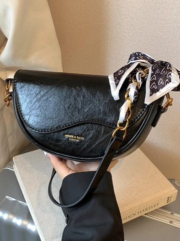 Retro PU Leder Satteltasche Für Damen Mode Breiter Riemen Umhängetasche Mit Bedrucktem Schal Herz Muster Crossbody Tasche