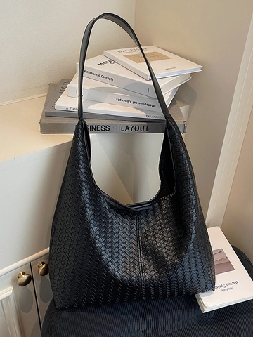 Vintage Große Kapazität Gewebte Umhängetasche Für Damen Mode Urban Minimalistische Tote Hobo Bag Gewebte Textur Handtasche Pendeln Alltag
