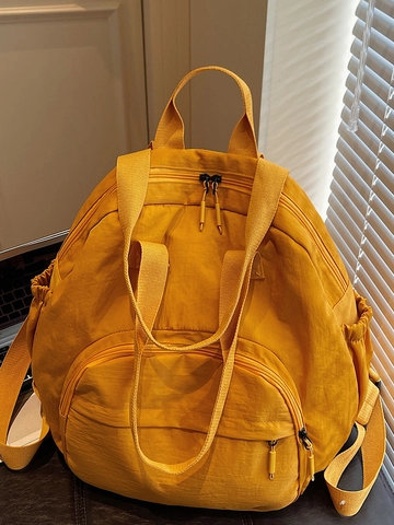 Zaino alla Moda di Grande Capacità da Donna Borsa da Viaggio in Nylon Leggero Elegante e Versatile Streetwear Borsa a Tracolla Multi-Tasca
