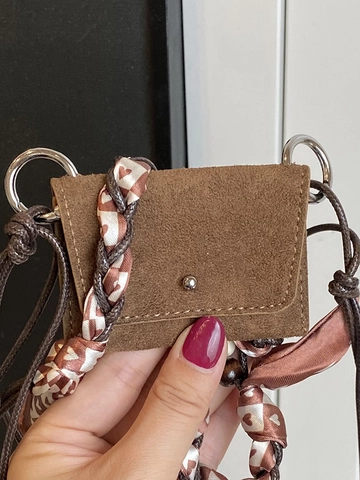 Retro Mini Wildleder Umhängetasche Für Damen Bohemian Stil Kleine Schultertasche Mit Holzperlen Dekor Mode Accessoire Tasche