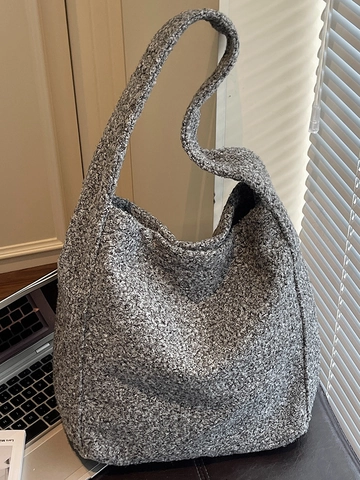 Damen Flanell Tragetasche Mit Großer Kapazität Herbst Winter Plüsch Textur Schultertasche Pendeln Hobo Handtasche Und Beutel