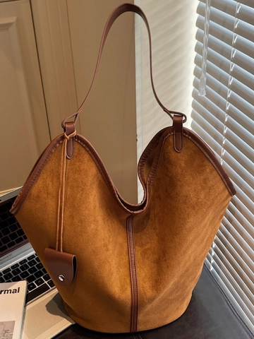 Vintage Large Capacity PU Leather Tote Bag For Women Retro Hobo Shoulder Bag With Small Pouch Commuter Laptop Tote Bag