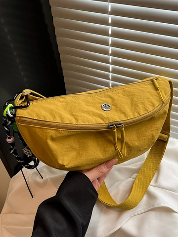 Dames Oxford Doek Halve Maan Schoudertas Verstelbare Riem Casual Crossbody Tas Stedelijk Eenvoudig Japanse Stijl Handtas