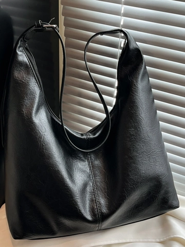 Sac à Bandoulière en Cuir PU de Grande Capacité pour Femmes Sac Tote Hobo Simple Urbain pour Navettage Quotidien Sac à Main Décontracté avec Bandoulière Unique