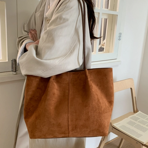Bolso Tote de Gamuza de Gran Capacidad para Mujer Minimalista Retro Estampado de Leopardo Bolso de Hombro para Viaje