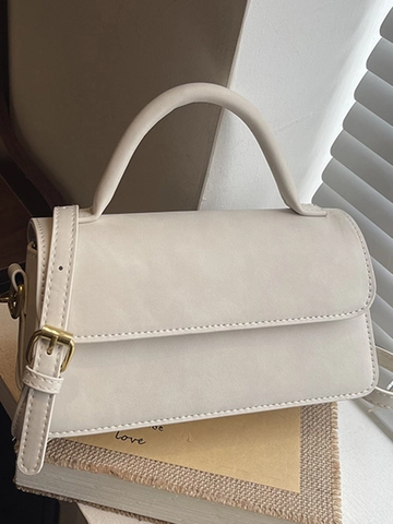 Women's Vintage PU Leather Small Square Bag Simple Solid Color Handbag Shoulder Crossbody Bag Retro Fashion Daily Bag