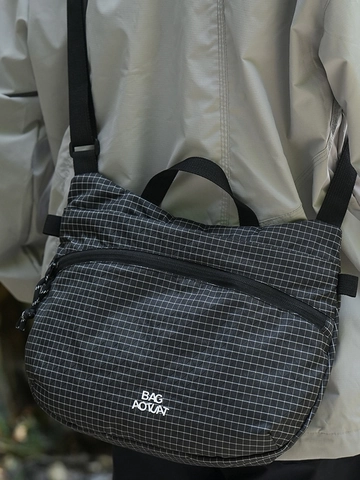 Borsa a Spalla da Donna in Nylon a Quadri Leggera Borsa a Tracolla Outdoor Con Tracolla Regolabile Cerniera Messenger per Viaggio Quotidiano