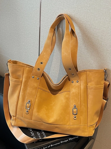 Große Kapazität PU Leder Einkaufstasche Damen Multi-Taschen Matte Textur Retro Schulter Crossbody Tasche Für Arbeit Reise Alltag