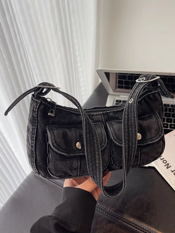Vintage Denim Unterarm Schultertasche Für Damen Retro Gewaschener Denim Multi Taschen Verstellbarer Riemen Mode Y2K Pendler Handtasche