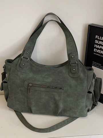 Retro Τσάντα Tote Μεγάλης Χωρητικότητας από Δέρμα PU για Γυναίκες Μόδα Τσάντα Ώμου Μετακίνησης Minimalist Χειρός