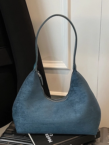 Vintage Wildleder Achseltasche Für Damen Minimalistische Hobo Schultertasche Mit Nähten Urban Simple Style Mode Handtasche
