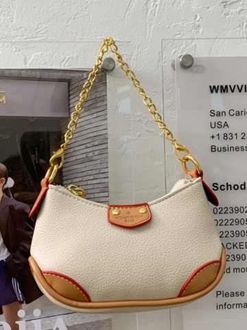 Bolso de Hombro Mini Media Luna para Mujer Cuero PU Leopardo Denim Bolso Bandolera Con Cadena de Oro Bolso Axilar de Moda