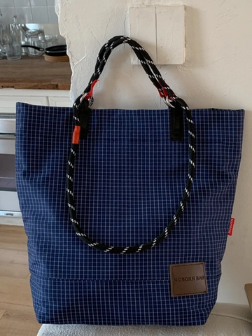 Borsa Tote a Quadri in Stile Coreano di Grande Capacità per Donna Borsa a Tracolla Casual per Pendolarismo Con Manico in Corda Intrecciata