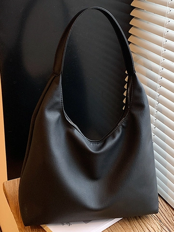 Women Large Capacity PU Leather Hobo Bag Retro Leopard Solid Color Shoulder Tote Bag Daily Commuting Handbag