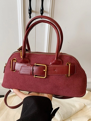 Sac à Épaule Rétro en Cuir PU pour Femmes Sac à Main de Grande Capacité Sac Minimaliste Avec Boucle en Métal