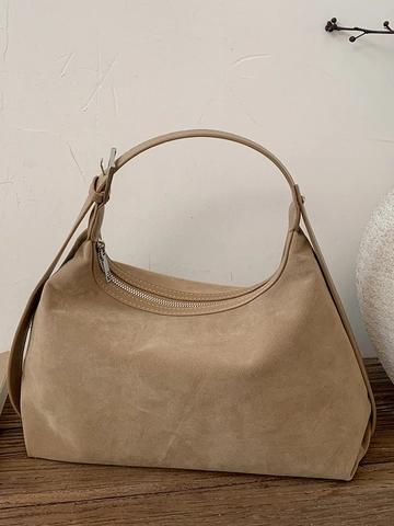 Borsa Sottobraccio in Tessuto Scamosciato Vintage per Donna Borsa a Tracolla Hobo Minimalista in Pelle PU Retrò